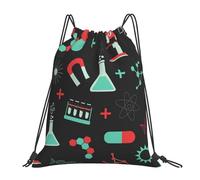 Sac à dos à cordon de serrage, motif chimie et science verte, sac de sport, sac de sport, sac à cordon résistant à l'eau pour femmes et hommes