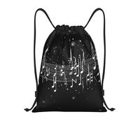 Sac À Dos À Cordon De Serrage Motif De Notes De Musique Sacs De Sport Léger Backpack Unisexe Sac À Dos avec Cordon pour Gymnastique Plage Voyage
