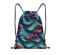 Sac À Dos À Cordon De Serrage Motif Écailles De Dragon Magique 3D Sacs De Sport Imperméable Drawstring Bag Tout Âge Gym Sacksacs De Gym pour L'École Voyage Natation