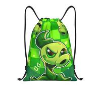 Sac à dos à cordon de serrage Motif Plantes vs. Zombies, idéal pour le sport, le yoga, la natation, la randonnée - DFB1755 Noir