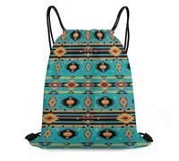 Sac À Dos À Cordon De Serrage Portable Southwest Native Indiana American Aztec Print Sac À Dos avec Cordon Imperméable Sacs De Sport Léger Drawstring Bag pour Plage Gymnastique Natation