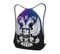 Sac À Dos À Cordon De Serrage Russia Flag Russian Emblem Sac À Dos avec Cordon Imperméable Sacs De Sport Léger Drawstring Bag pour Natation Gymnastique Voyage