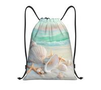 Sac À Dos À Cordon De Serrage Shell on Sandy Beach with Waves Gym Sacksacs De Gym Unisexe Sac À Dos avec Cordon Imperméable pour Voyage Gymnastique L'École