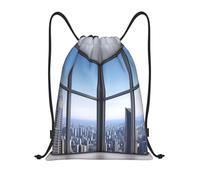 Sac À Dos À Cordon De Serrage Skyscraper Buildings Sacs De Sport Unisexe Drawstring Bag Imperméable pour Voyage Plage Gymnastique