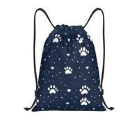 Sac À Dos À Cordon De Serrage Star Dog Paw Heart Print Sacs De Sport Imperméable Drawstring Bag Tout Âge pour L'École Gymnastique Voyage