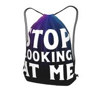 Sac À Dos À Cordon De Serrage Stop Looking At Me Sacs De Sport Tout Âge Drawstring Bag Imperméable Sac À Dos avec Cordon pour L'École Plage Voyage