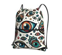 Sac À Dos À Cordon De Serrage The-Colorful-Evil-Eye Gym Sacksacs De Gym Unisexe Sacs De Sport Tout Âge Drawstring Bag pour Voyage L'École Gymnastique