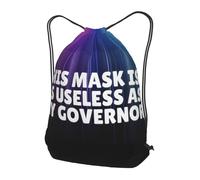 Sac À Dos À Cordon De Serrage This Mask is As Useless As The Governor Black Sac À Dos avec Cordon Unisexe Gym Sacksacs De Gym Tout Âge Drawstring Bag pour Natation Gymnastique Voyage