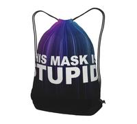 Sac À Dos À Cordon De Serrage This Mask is Stupid Black Sac À Dos avec Cordon Léger Drawstring Bag Imperméable Gym Sacksacs De Gym pour L'École Natation Gymnastique