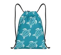 Sac À Dos À Cordon De Serrage Tortue De Mer en Style Dessin Au Trait Sac À Dos avec Cordon Léger Sacs De Sport Unisexe Drawstring Bag pour Voyage Plage Gymnastique