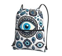 Sac À Dos À Cordon De Serrage Turkish-Blue-Evil-Eyes Drawstring Bag Léger Sacs De Sport Tout Âge Sac À Dos avec Cordon pour Plage Voyage Gymnastique