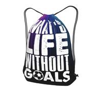 Sac À Dos À Cordon De Serrage What's Life Without Goals Soccer Sac À Dos avec Cordon Imperméable Drawstring Bag Unisexe Gym Sacksacs De Gym pour Natation Voyage Plage