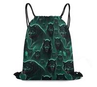 Sac À Dos À Cordon, Multifonctionnel Sacs À Cordon Sport, Orage Sombre Pluie Halloween Loup-Garou Chien De l'enfer Animaux Loup, Confort Sac De Natation pour Homme, École, Fitness, 36X42cm