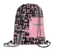 Sac À Dos À Cordon Noir Roses Multifonctionnel Sac Cordon De Sport Bandoulière Réglable Drawstring Bag pour Surf Plage Football