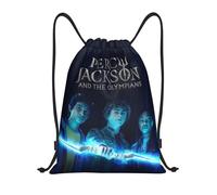 Sac à dos à cordon Percy Jackson, sac à dos à cordon, sac de plage résistant à l'eau pour la gym, le shopping, le sport et le yoga - DFB2729 Noir