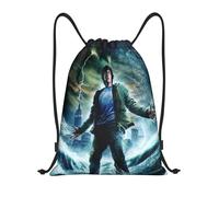Sac à dos à cordon Percy Jackson, sac à dos à cordon, sac de plage résistant à l'eau pour la gym, le shopping, le sport et le yoga - DFB2679 Noir