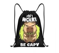 Sac à dos à cordon personnalisé drôle Capybara FAce Sac de sport pour hommes femmes ne vous inquiétez pas Be Capy Sac à dos shopping