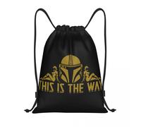 Sac à dos à cordon personnalise «The Mandalorians This Is The Way» pour hommes et femmes, léger, ideal pour le sport, le shopping Noir