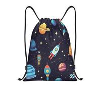 Sac à Dos à Cordon, Planète des fusées de l'univers enfantin Sac de Sports Premium Multifonctionnel Sacs à Cordon pour Yoga Fitness Surf 36X42cm