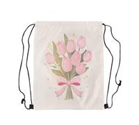 Sac À Dos À Cordon Tulipe Roses Imperméable Sac Cordon De Sport Réglable Drawstring Bag pour Football École Surf