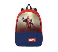 Sac à dos à fermeture éclair Iron Man pour anniversaire, motif Marvel, Iron Man, design Harajuku, unisexe, ideal pour le camping Noir