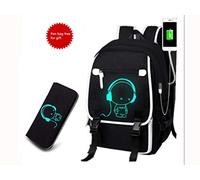 Sac à Dos à la Mode Sac à Dos Voyage pour Les Jeunes Sac d'ordinateur Lumineux Sac d'école secondaire avec Un câble USB pour garçons Filles Ados （Acheter Le Sac, Obtenez Un Cadeau Gratuitement (N3)