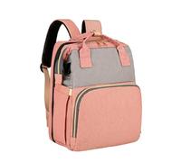 Sac à dos à langer avec coussinet portable, étui à tétine et sangles pour poussette | Grand paquet de voyage de voyage multifonction | Maternity Baby Nappy Changing Bolss | Sac en tissu éponge, rose