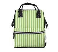 Sac à dos à langer avec impression de batterie cool pour maman, papa, sac à dos à langer étanche, sac de voyage multifonctionnel, Rayures vertes classiques., One Size, Sac à dos tyrolien