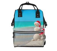 Sac à dos à langer avec imprimé feuilles tropicales pour maman, papa, sac à dos à langer étanche, sac de voyage multifonctionnel, Bonhomme de neige coquillages plage de sable, One Size, Sac à dos