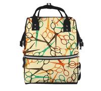 Sac à dos à langer avec imprimé léopard violet pour maman et papa, sac à dos à langer étanche, sac de voyage multifonctionnel, Ciseaux de coiffure, One Size, Sac à dos tyrolien