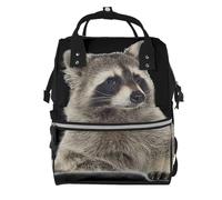 Sac à dos à langer avec imprimé pingouin heureux, sac à dos à langer pour maman, papa, sac à dos à langer étanche, sac de voyage multifonctionnel, Raton laveur poilu, One Size, Sac à dos tyrolien
