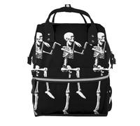 Sac à dos à langer avec imprimé pingouin heureux, sac à dos à langer pour maman, papa, sac à dos à langer étanche, sac de voyage multifonctionnel, Tête de mort posable pour Halloween., One Size, Sac à