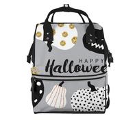 Sac à dos à langer avec imprimé pingouin heureux, sac à dos à langer pour maman, papa, sac à dos à langer étanche, sac de voyage multifonctionnel, Joyeuse fête d'Halloween, One Size, Sac à dos