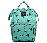 Sac à dos à langer de grande capacité pour garçons et filles - Étanche - Sac à langer élégant pour maman et papa (vert chat)