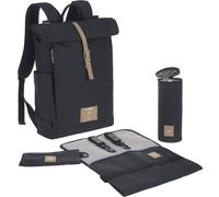 LÄSSIG Bébé Sac à Dos à Langer Sac à Dos avec Matelas à Langer, Fixation pour Poussette, Porte-Bouteille Produit durablement/GRE Rolltop Backpack Night Blue