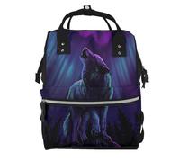 Sac à dos à langer multifonction pour maman et papa, motif avion de la Seconde Guerre mondiale, Loups Howl In The Northern Lights, One Size, Sac à dos tyrolien