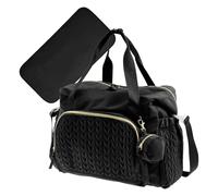 Sac à dos à langer pour bébé - 45 x 23 x 30 cm Voyage Portable Maternité Sacs pour bébés | Paquet de voyage léger | Sac à langer de grande capacité avec étui à tétine - réutilisable, noir, Consulte la
