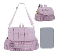 Sac à dos à langer | Sacs de maternité imperméables | Sacs à langer de voyage de grande capacité avec matelas à langer, sac de maternité imperméable pour maman, violet, Refer to description, Unisexe