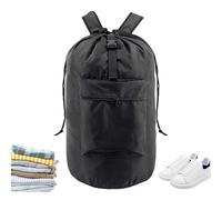 Sac à dos à linge, sac à linge avec sangles - Sac à dos imperméable - Sac en tissu portable pour dortoir d'étudiant, fermeture à cordon de serrage, bretelles et poches réglables - Outils de lavage