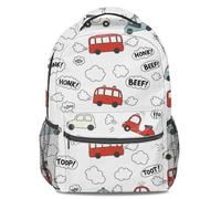 Sac à dos à motif de transport de dessin animé, bus scolaire jaune, camion de pompier rouge, voiture de police, sac à livres pour enfants, parfait pour les étudiants et les voyages, 03, L