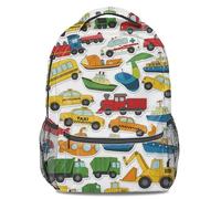 Sac à dos à motif de transport de dessin animé, bus scolaire jaune, camion de pompier rouge, voiture de police, sac à livres pour enfants, parfait pour les étudiants et les voyages, 05, L