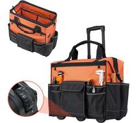 Sac à dos à outils avec roulettes 50kg - 27 poches Sac à dos de travail - Taille 510x310x450mm
