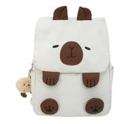 Sac à dos à rabat pour femme et étudiant - Sac à dos tendance de grande capacité - Sac à dos zippé - Plusieurs poches, blanc, One Size