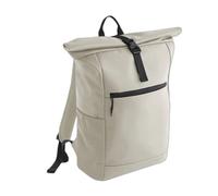 BagBase Athlux Sac à dos enroulable - Noir - Sac à dos imperméable avec housse rembourrée pour ordinateur portable de 16", fermeture à clip enroulable, poches latérales en maille et détails