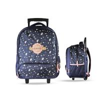 Sac À Dos À Roulettes - 2 Compartiments Harry Potter- Hedwig Mystic Winter Bleu Nuit M
