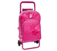 Sac à dos à roulettes Barbie Fleur rose 35 CM - Maternelle