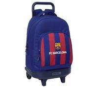 Safta F.C. BARCELONA - Grand sac à dos à roulettes, compact, amovible, idéal pour les enfants de différents âges, confortable et polyvalent, qualité et résistance, 33 x 22 x 45 cm, couleur bleu
