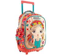 Sac à dos à roulettes Girl Flower Must Be Happy 45 CM Trolley