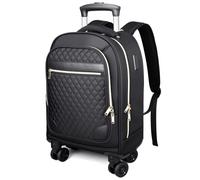 Sac à dos à roulettes pour femme 15.6 pouces-Valise à roulettes légère(52 x 32 x 20 cm)-Sac à dos étanche pour ordinateur portable avec poignée télescopique pour affaires,université,avion-Capacité 35L