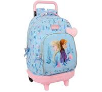safta Frozen Ice Magic - Grand Sac à Dos à roulettes, Compact, Amovible, idéal pour Les Enfants de différents âges, Confortable et Polyvalent, qualité et résistance, 33 x 22 x 45 cm, Bleu Clair, M,
